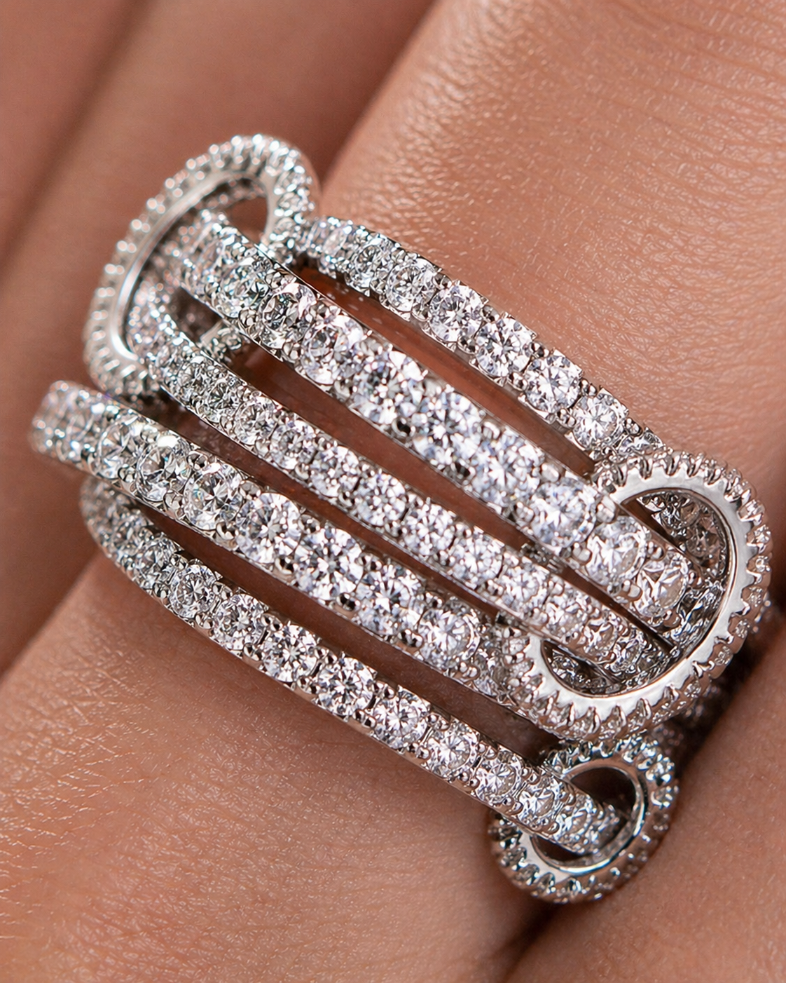 Serpent · Full Diamond Pave Ring Set