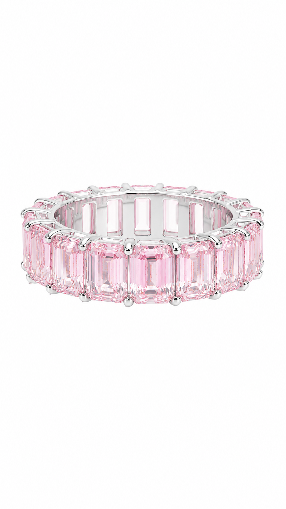 Princess Eternity Band  · 925 Silver & Pink Zircons