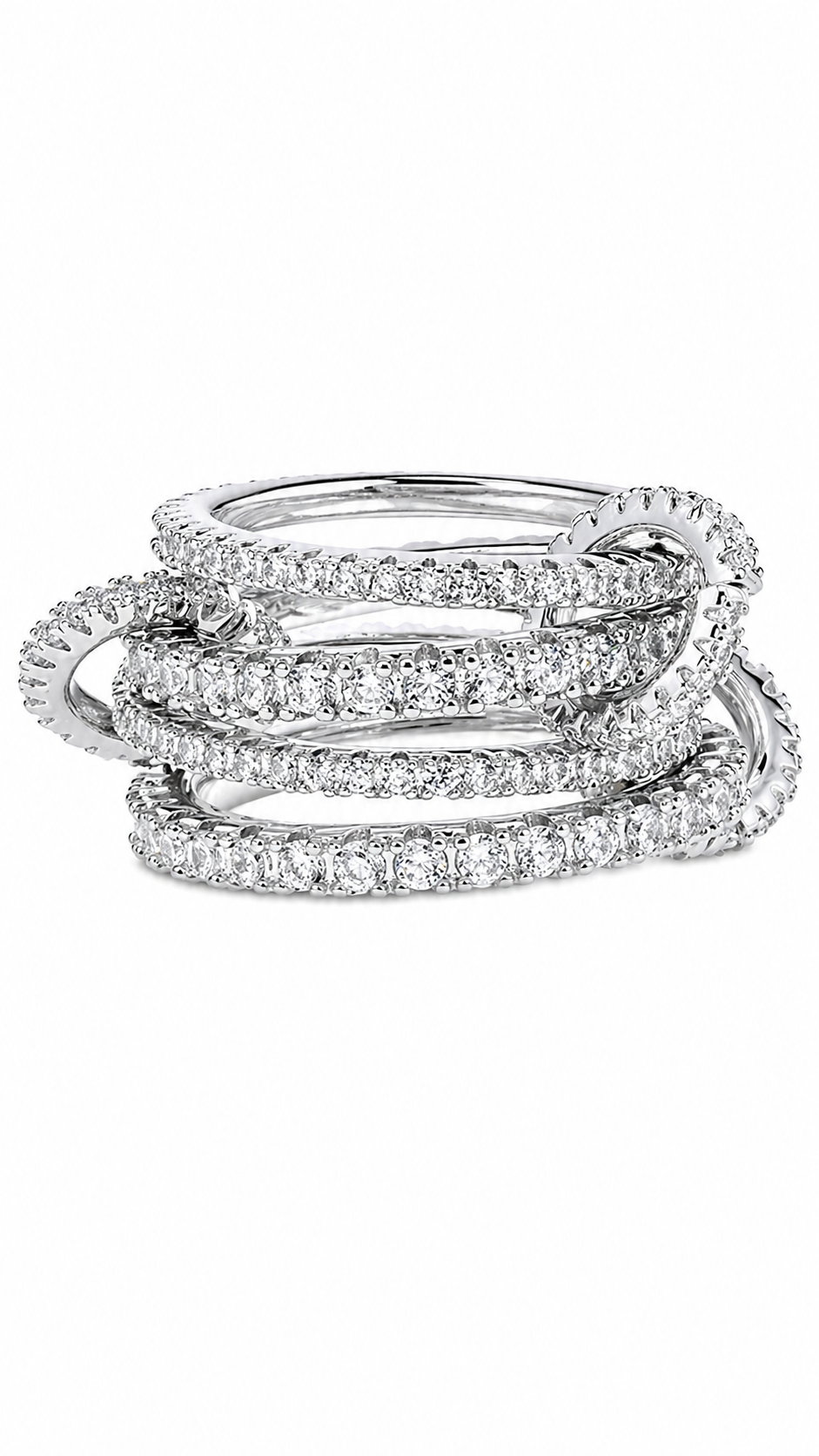 Serpent · Full Diamond Pave Ring Set
