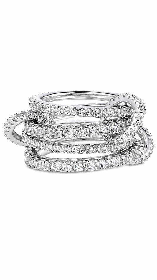 Serpent · Full Diamond Pave Ring Set