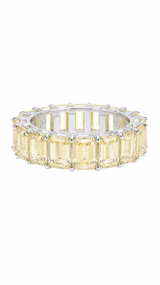 Princess Eternity Band · 925 Silver & Canary Zircons
