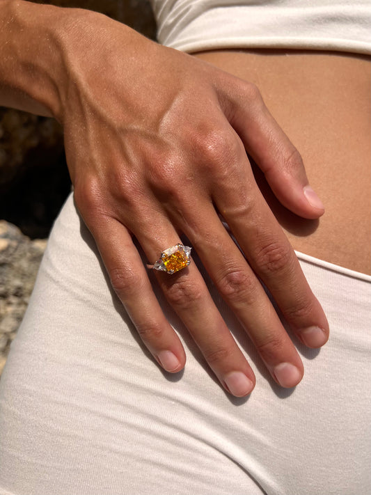 Trophy Wife · Yellow Moissanite Ring