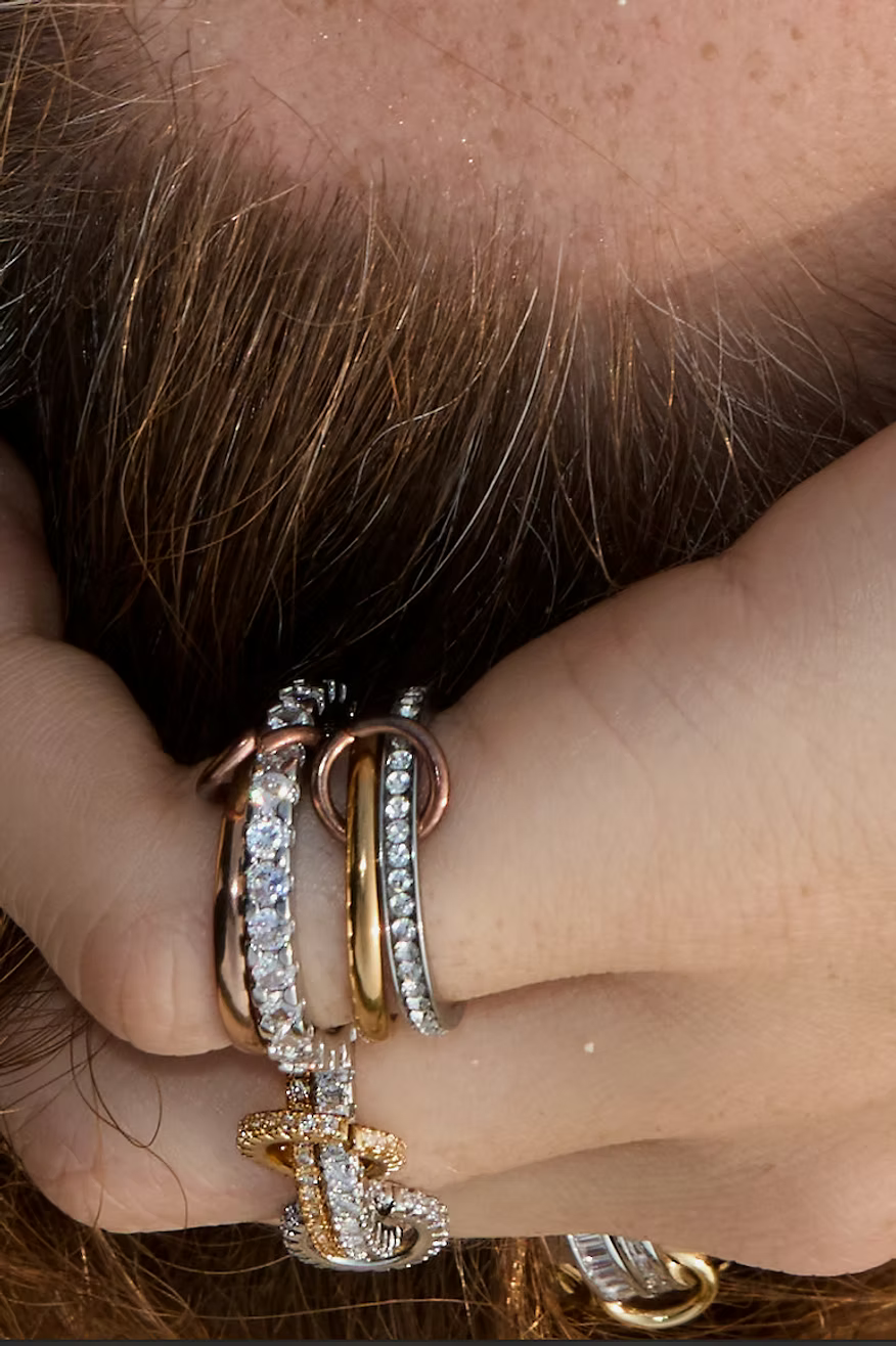 Snake Stackable Set 925 Silver Mixed 18k Gold Plated Statement Ring