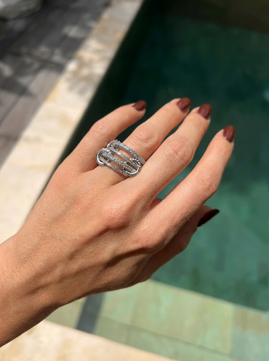 Serpent · Full Diamond Pave Ring Set